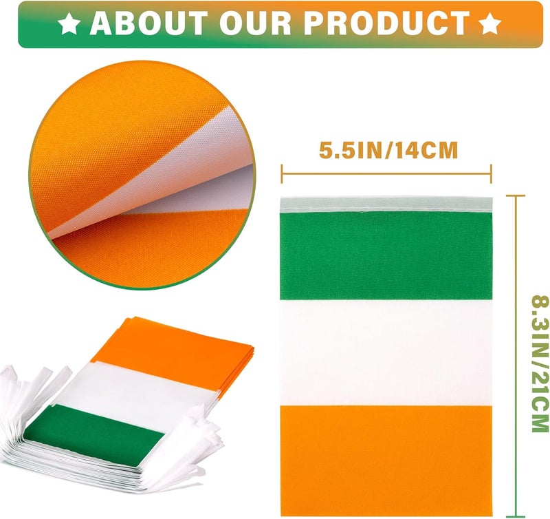 MVPRING Ireland String Flag Pennant Banner, Small Mini Irish Flags Bunting Banner, St Patrick's Day National Country Decoration for School, Party, Sports Events, Patriotic Festival, 33 Feet 30 Flags - Image 3